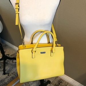 Bright yellow tote with shoulder strap